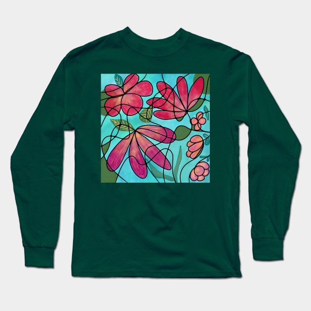 NEUROGRAPHIC FLOWERS WATERCOLORS Long Sleeve T-Shirt by FLOWER_OF_HEART